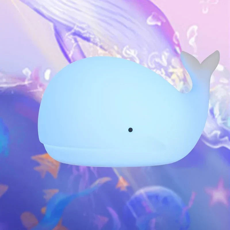 Sød Hval Nattelys med Farveskift - GlowWhale |