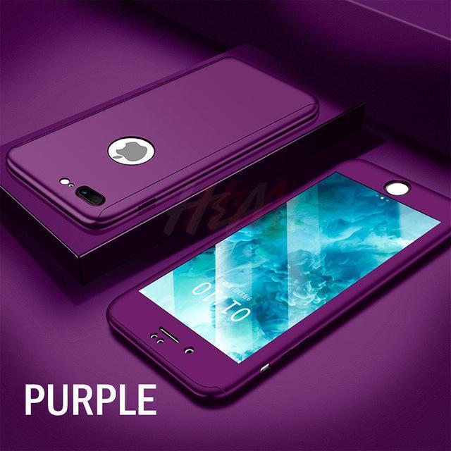 360 Full Protection Telefon Case til iPhone med Frontglasdæksel