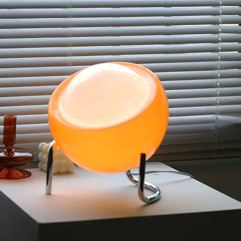 RETRO GLAS BORDLAMPE - ATMOSFÆRISK NORDISK NATTELYS