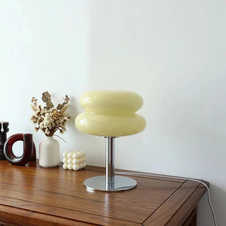 Retro Macaron Bordlampe lavet af farvet glas