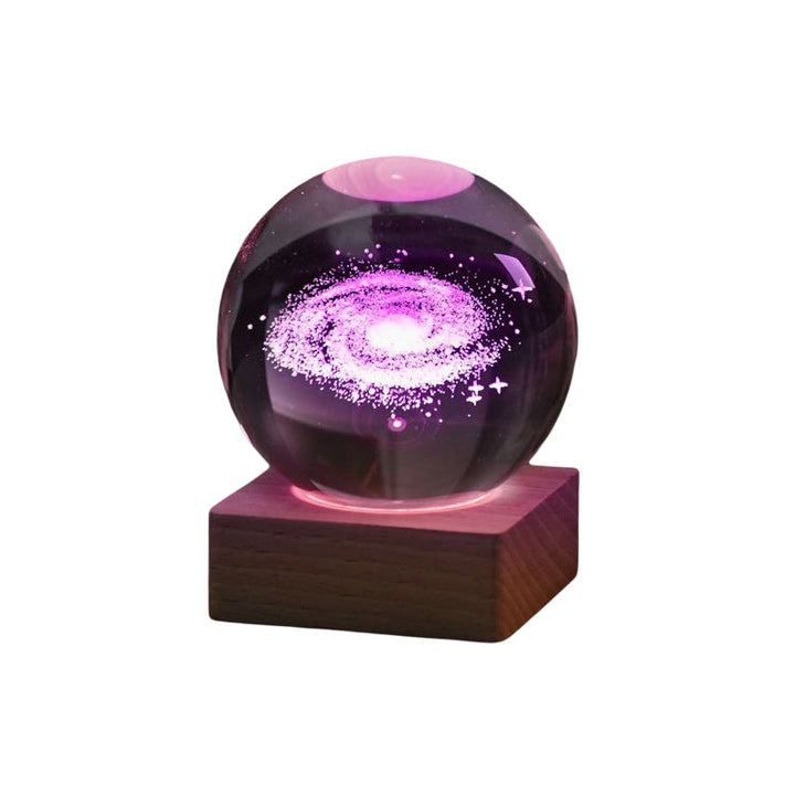 3D Galakse Krystal Kugle Nattelys Dekorativ Lampe