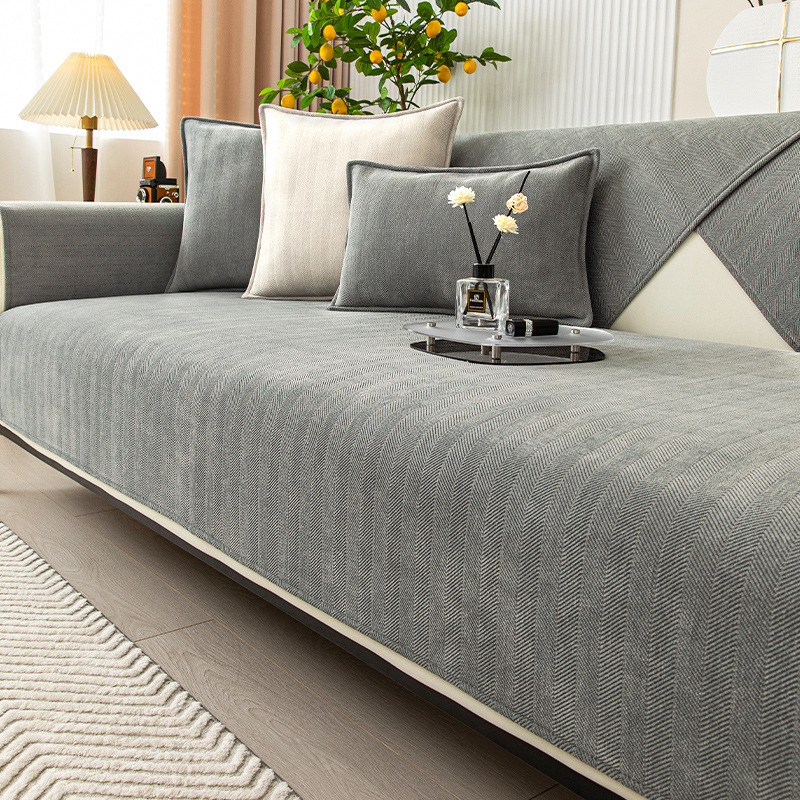 Herringbone Chenille Stof Møbelbeskytter Sofa Dække |