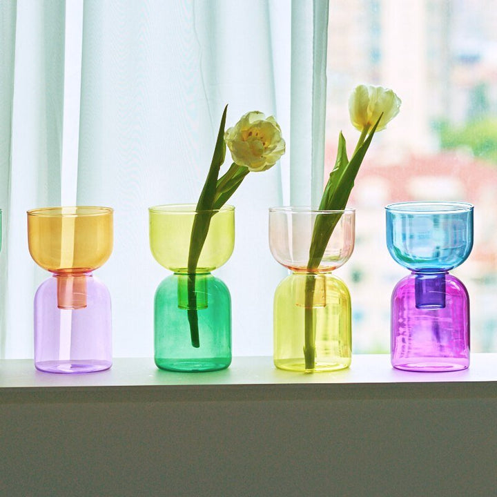 To-delt Mini Bud Vase Terrarium Sæt