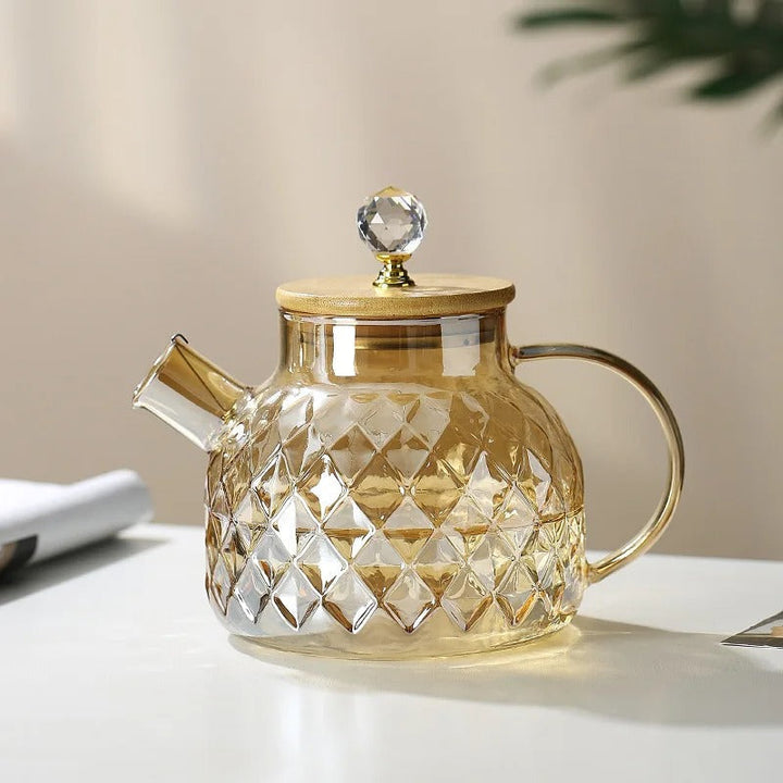 Klassisk Krystal Teapot | Glas &amp; Træ