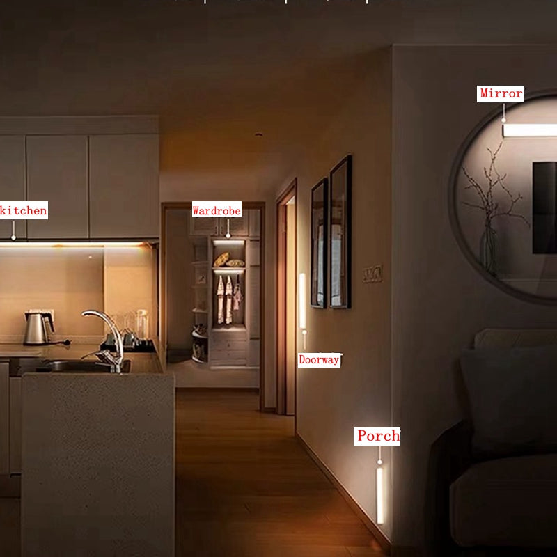 TRÅDLØS LED NATTELAMPE MED BEVÆGELSESENSOR OG GENOPLADELIG BATTERI